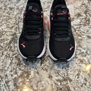 Puma Black Sneakers with Pink Highlights